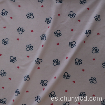 Diseño encantador tela mixta mixta poly92% sp8% tela de jersey de durazno impreso para ropa de dormir para bebés/niños
